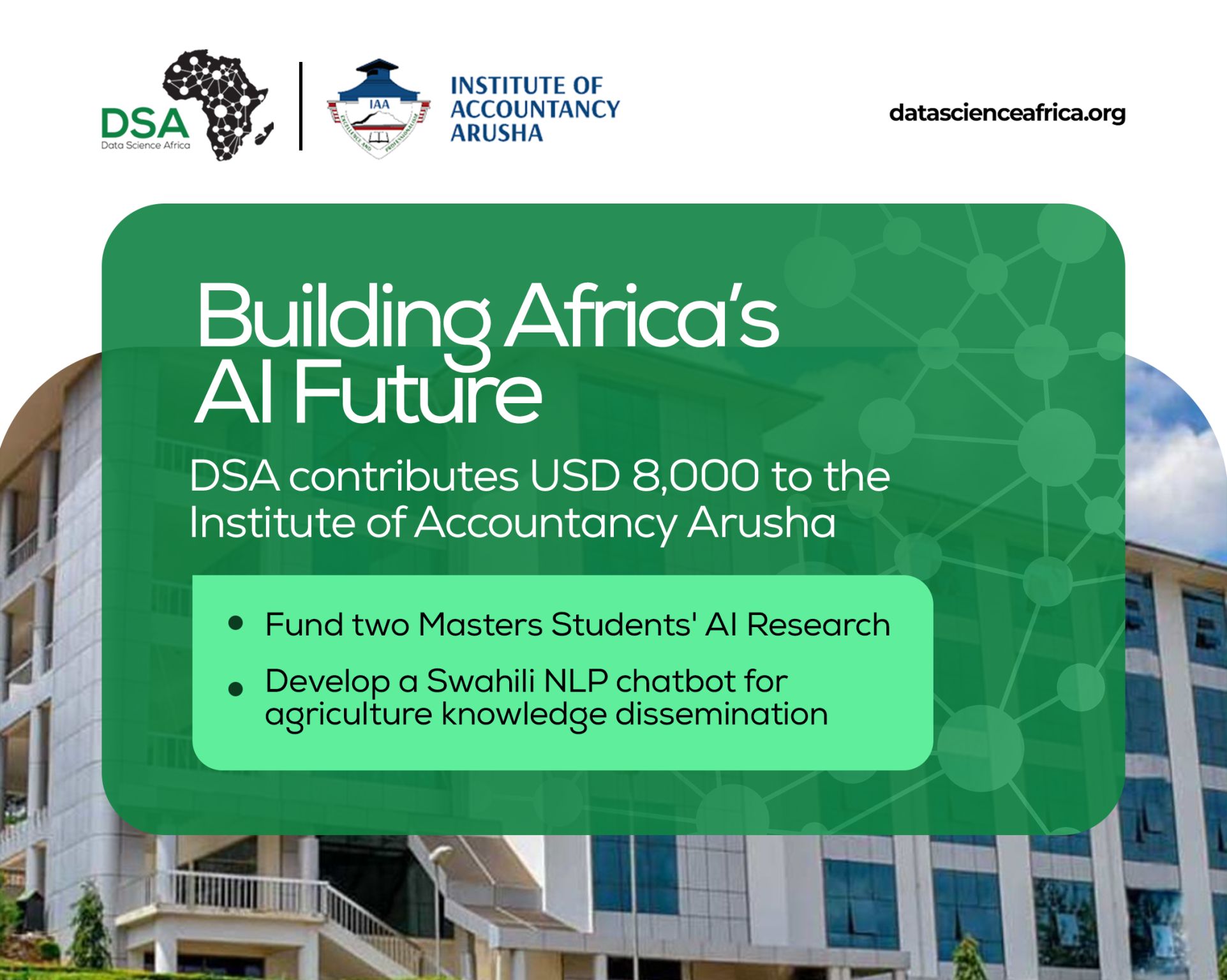 DSA Announces Partnership with IAA, Contributing $8,000 to Fund Masters Students' AI Research